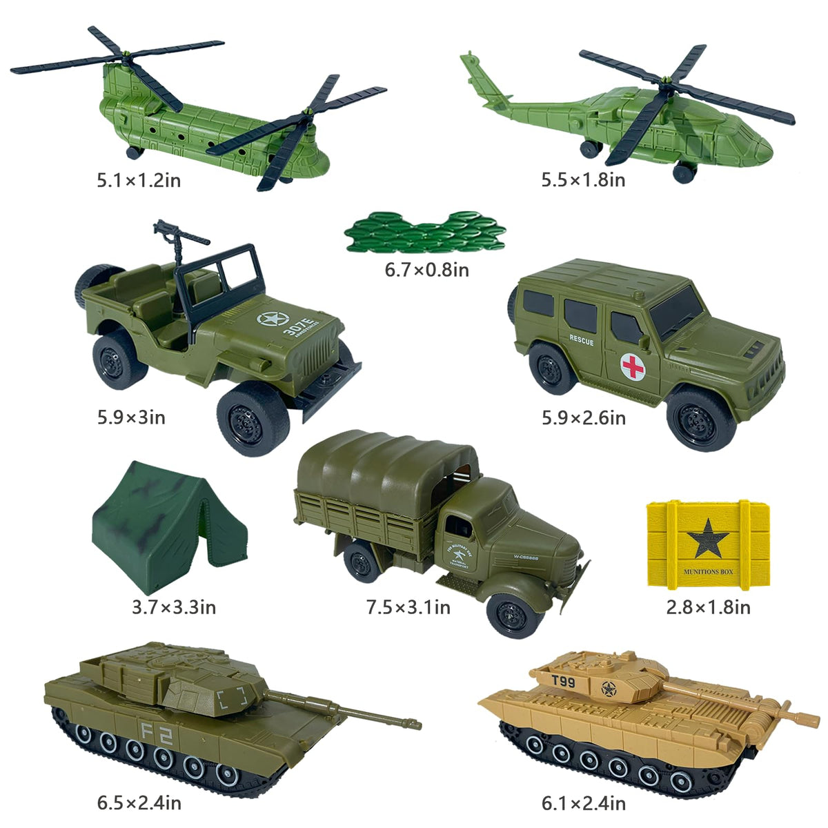 TALGIC tanks and helicopters bring dynamic action to playtime.