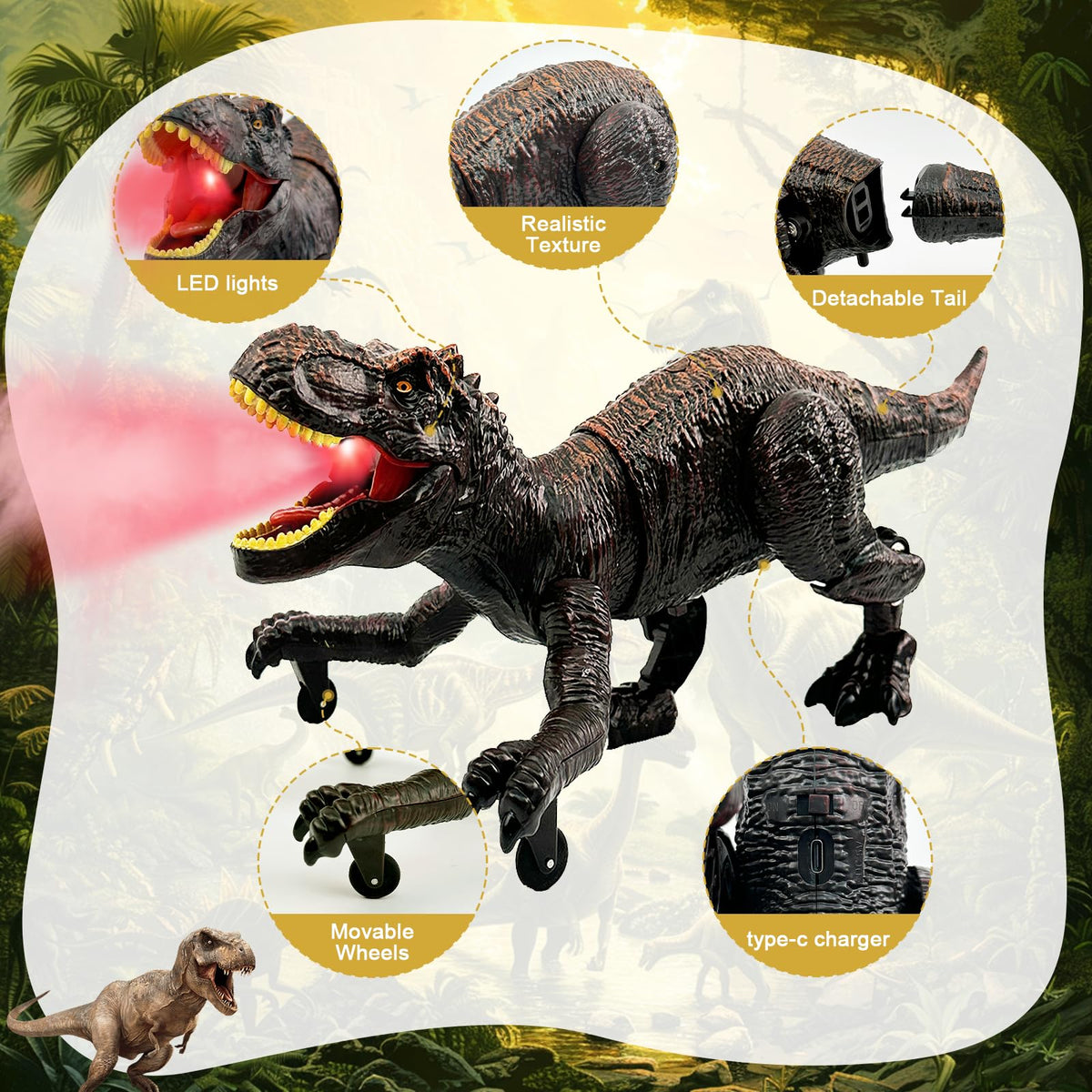 TALGIC dinosaur legs walking motion illustrates realistic movement for immersive play