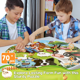 TALGIC barn and farm scene round puzzle captures rural life with vibrant detail.