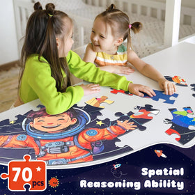TALGIC kids floor puzzle showcases space imagery for spatial development.