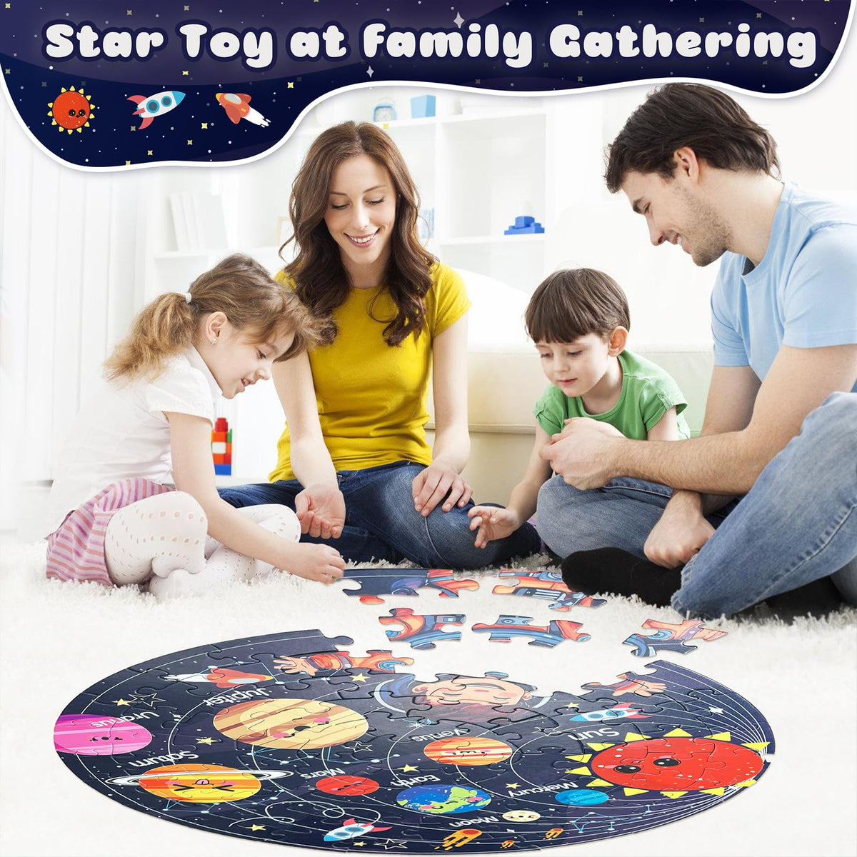 TALGIC space puzzle supports learning through collaborative play at home.
