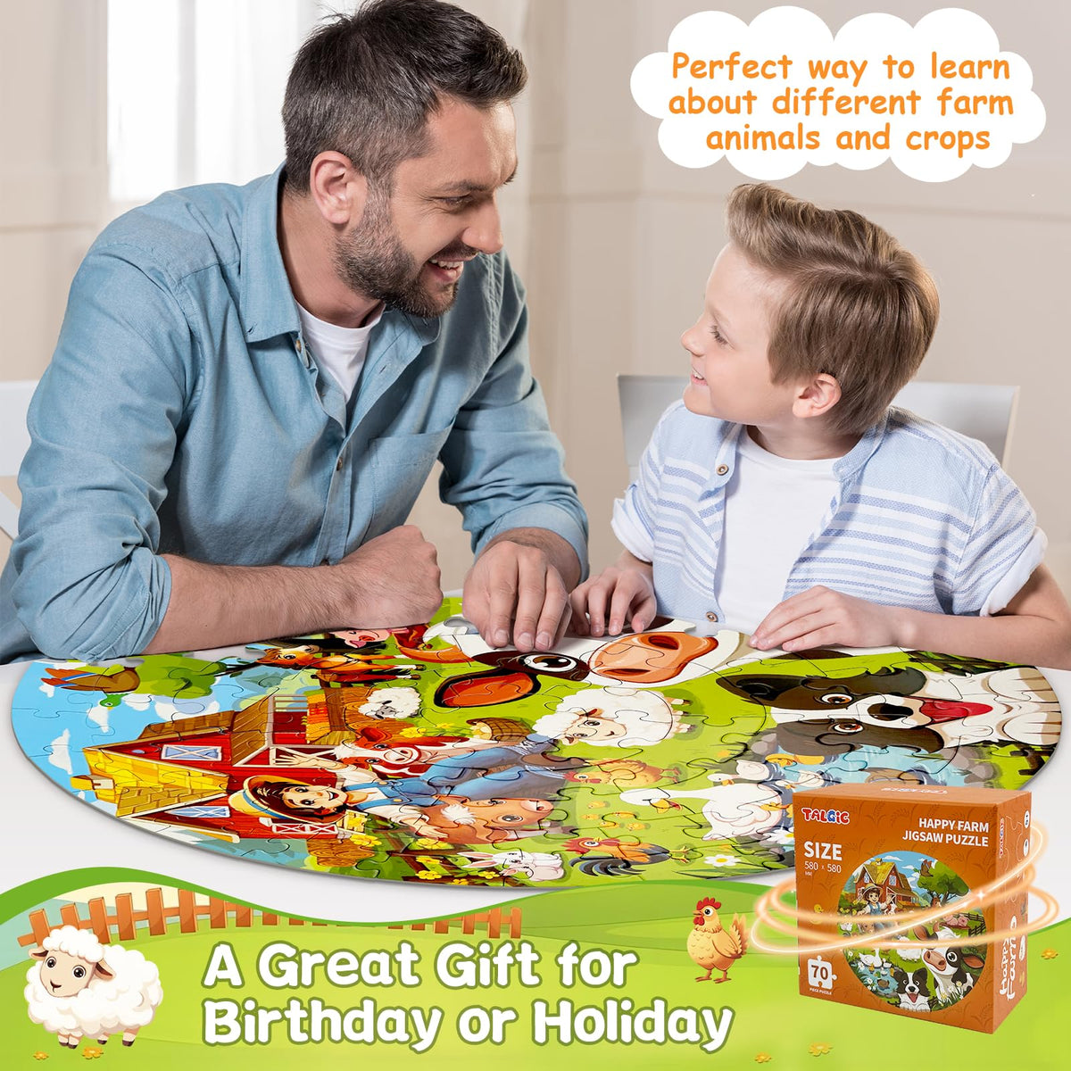 TALGIC sturdy packaging box keeps pieces organized and easy storage.