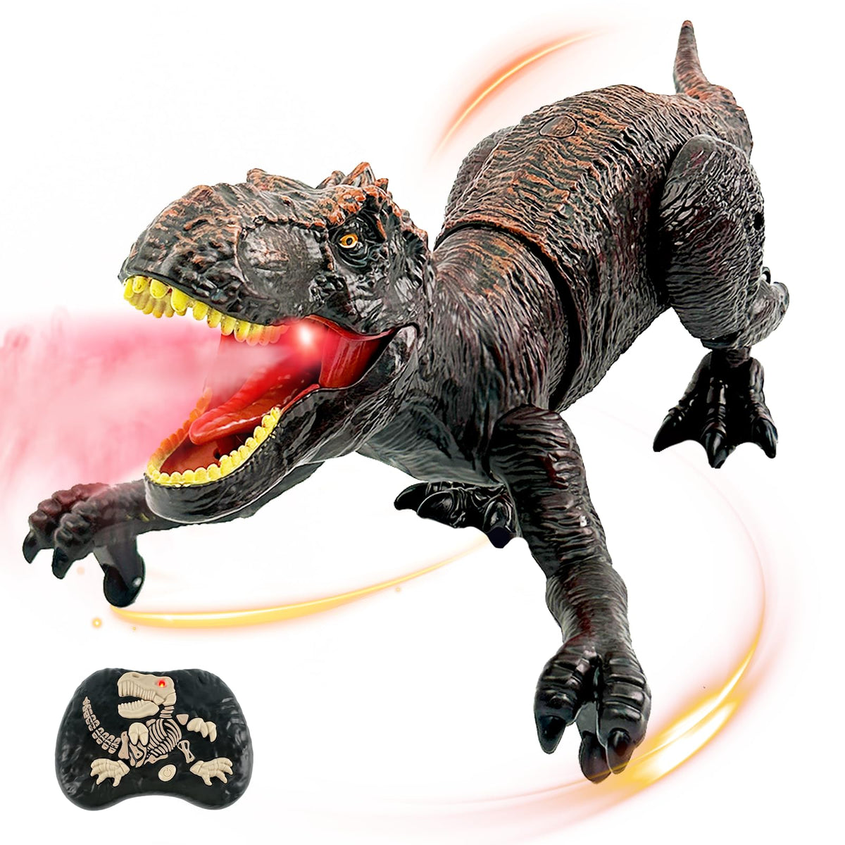 TALGIC remote control dinosaur toy red front-view offers quick, responsive action for kids