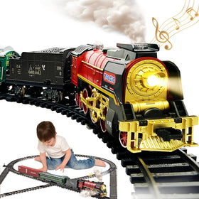 TALGIC remote-control train locomotive with lifelike steam and lights for immersive play
