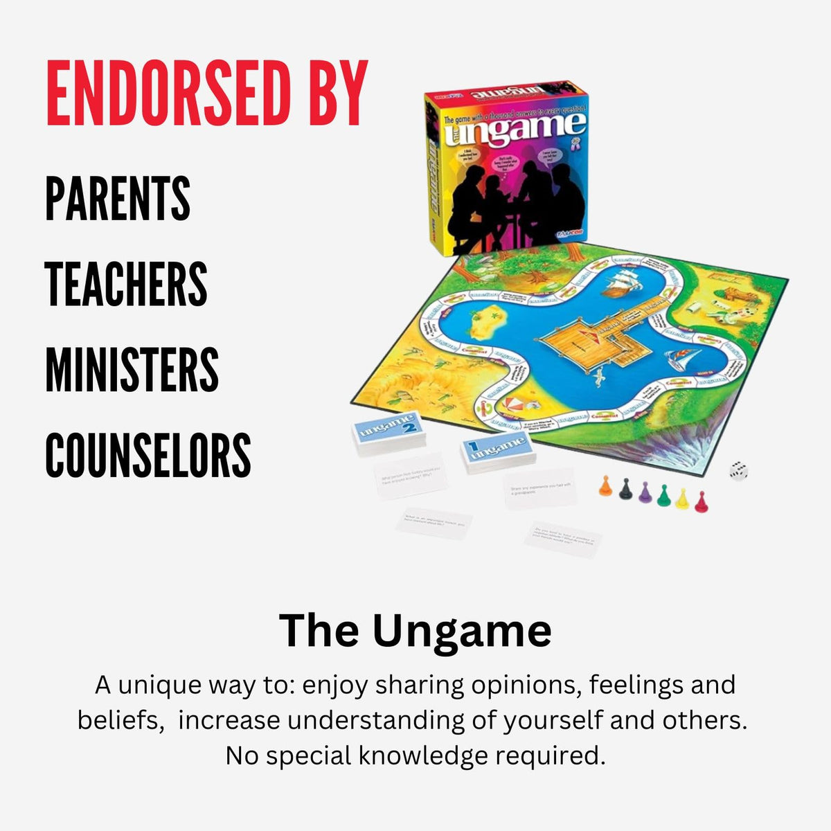 Parents host a family game night with The Ungame prompts.