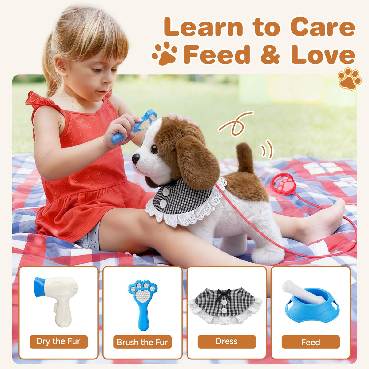 Talkfun plush puppy soft fabric delivers cozy, safe cuddling.