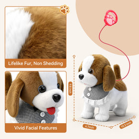 Talkfun plush puppy eight cheerful songs for engaging strolls.