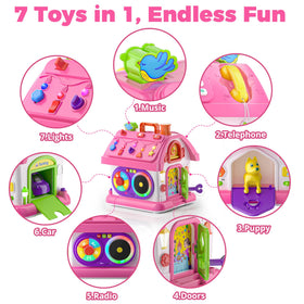 Talkfun Montessori toy showing parking and car scene boosts hand-eye coordination.