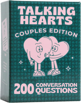 Talking Hearts box cover with 200 prompts to spark connection during date nights.