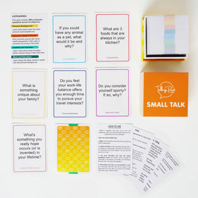Talking Point Cards setup encouraging lively conversations anywhere