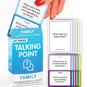 Talking Point Cards Family box view shows prompts that spark easy, engaging family chats.