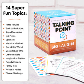 Talking Point Cards family-reunion showcases 200 questions for lively conversations.