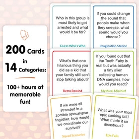 Talking Point Cards group-play highlights screen-free bonding and memorable stories.