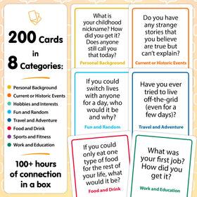 Talking Point Cards hand with deck ready to spark meaningful small talk