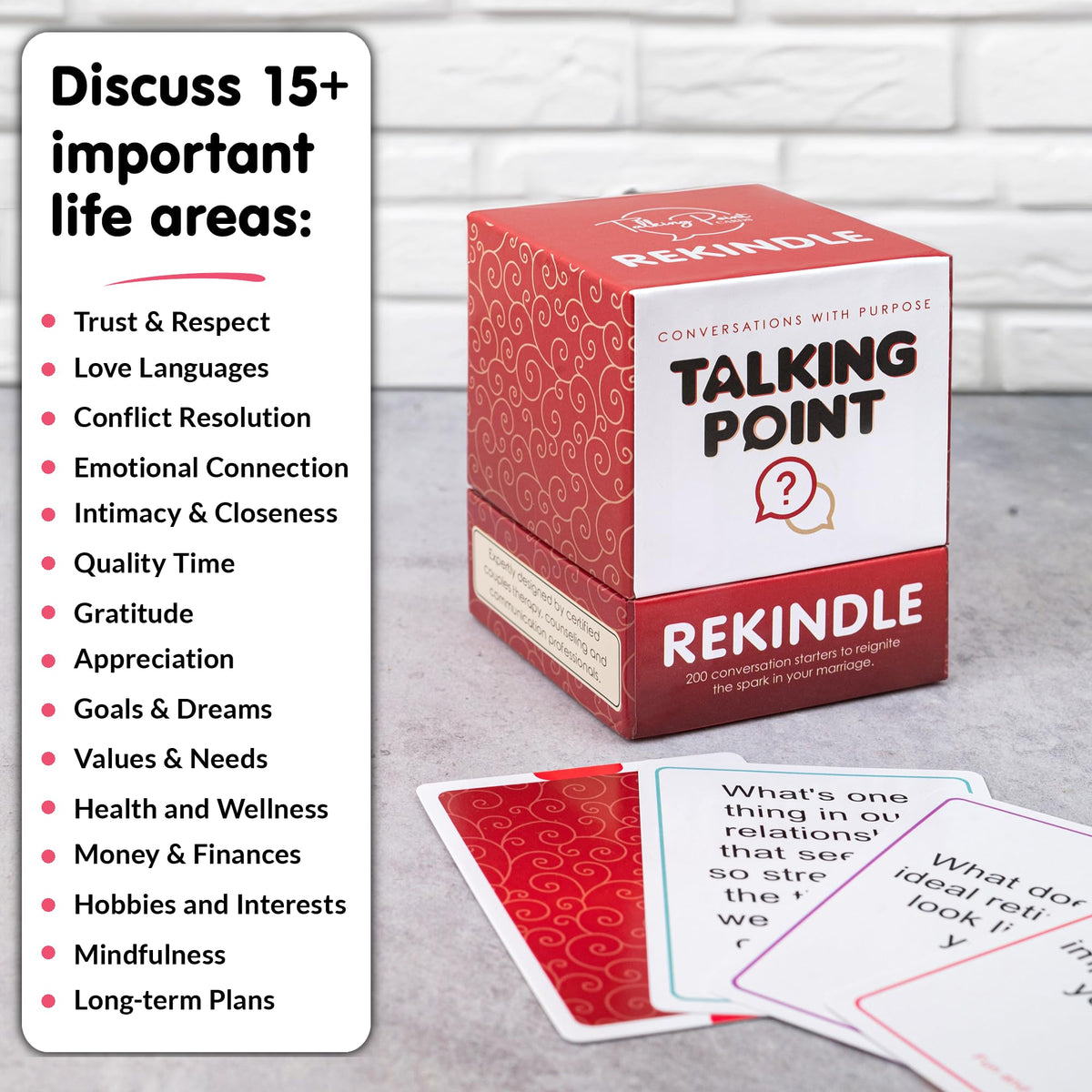 Talking Point Cards pocket-size deck: portable for weekends away.