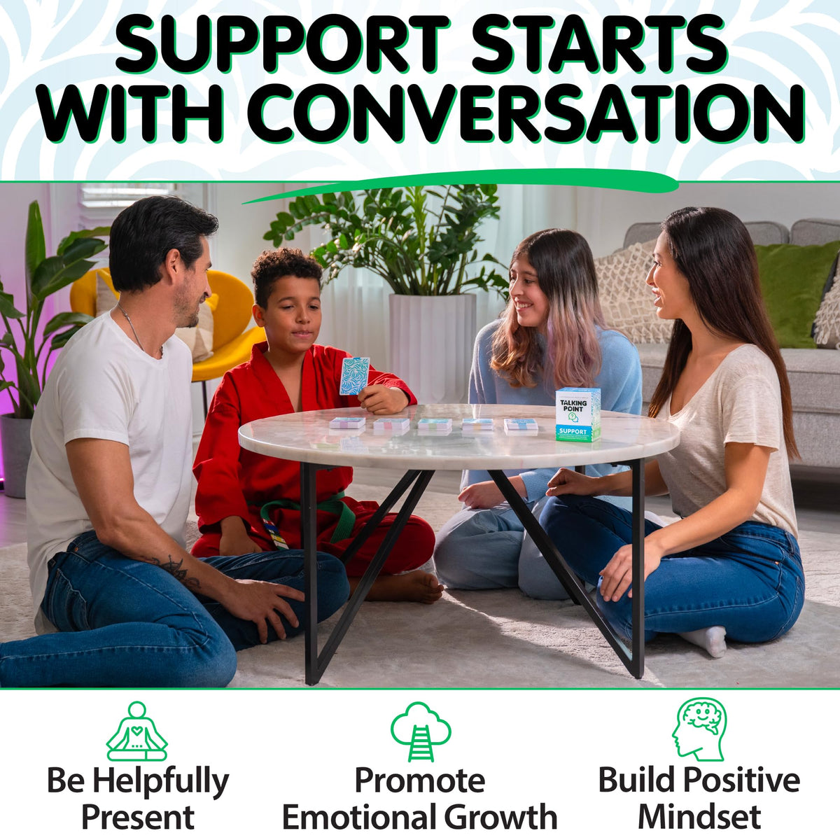 Talking Point Cards prompt card close-up inviting thoughtful prompts for children and adults.