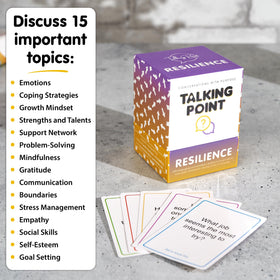 Talking Point Cards on a table creating a safe space for open conversations.
