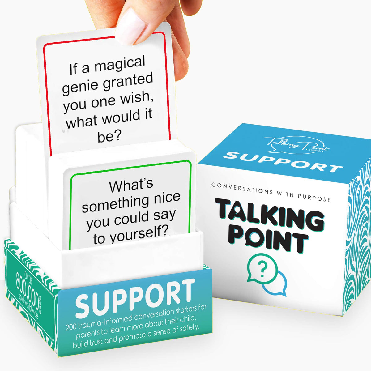 Talking Point Cards Support Pack front cover for guided family conversations.