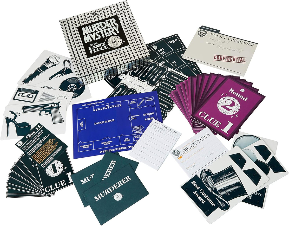 Talking Tables murder mystery game setup supports 5 to 13 players