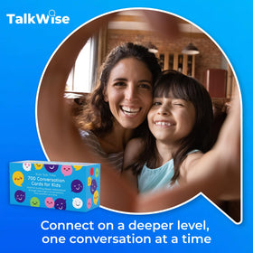 TalkWise cards surface close-up shows laminated, durable, reusable prompts.