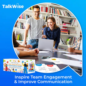 TalkWise conversation cards spread on table for easy icebreakers during meetings.