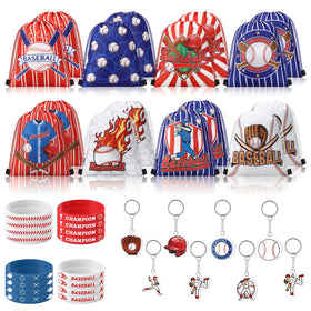Talltalk baseball drawstring bag, durable tote perfect for snacks and party favors