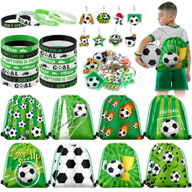 Talltalk soccer drawstring bags green and black patterns, ideal party favors