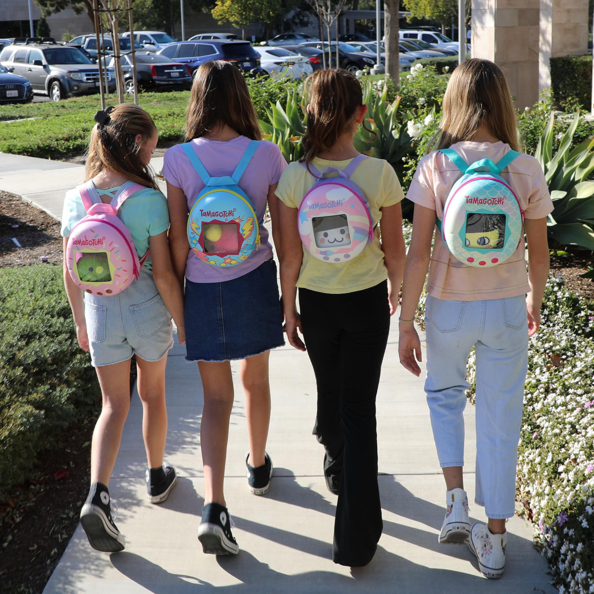 Tamagotchi Adventure Backpack straps and zippers, secure and comfy for kids.