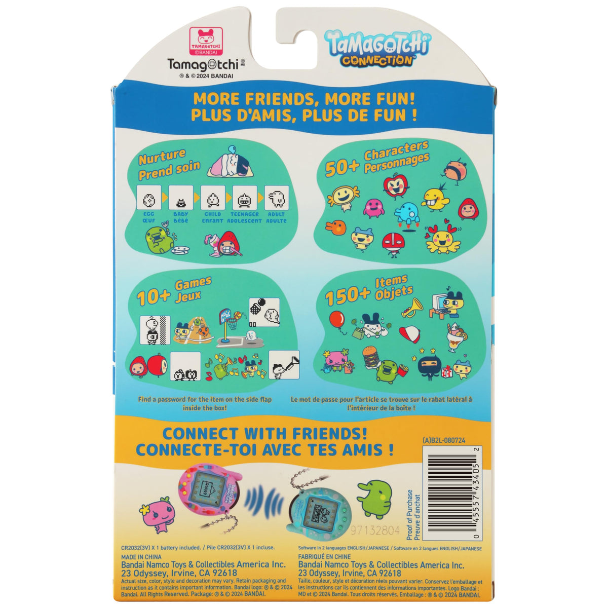 Tamagotchi Connection connectivity with friends enables gifting and generations.