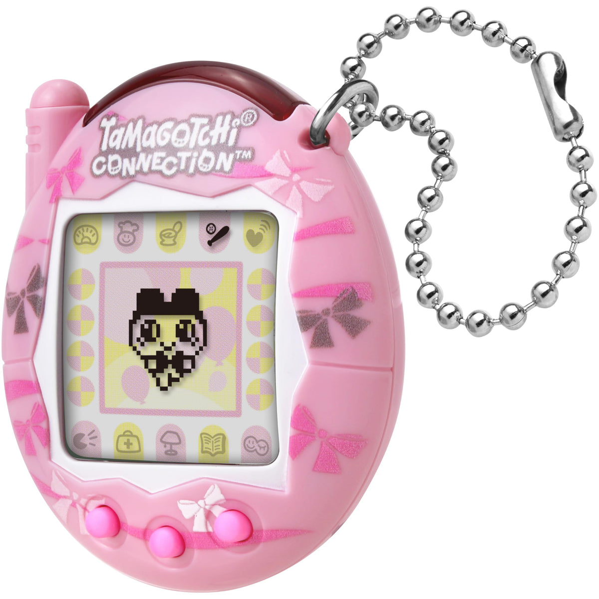 Tamagotchi Connection Dainty Bows character development supports evolving pets and varied play.