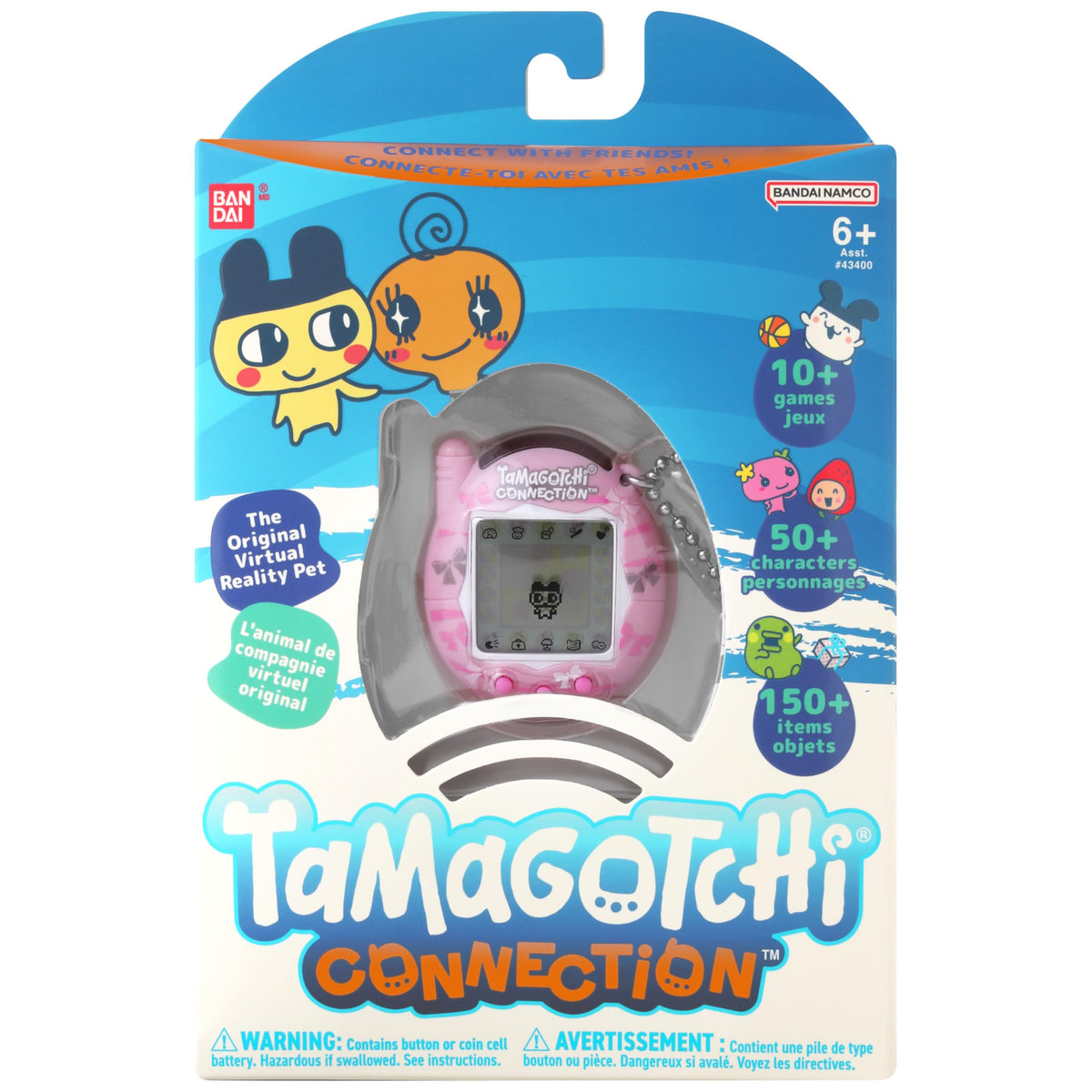 Tamagotchi Connection Dainty Bows item collection expands play with 150+ items.