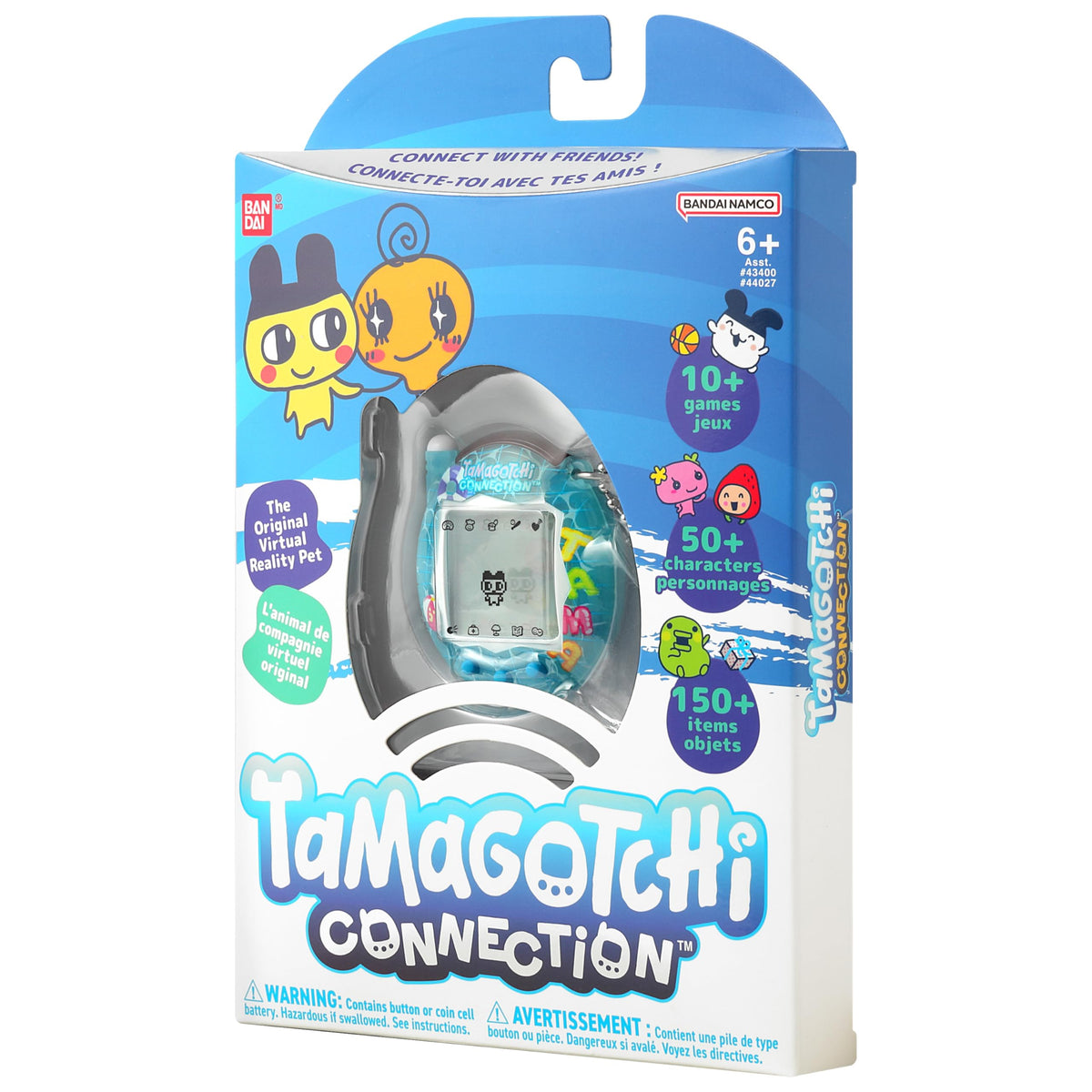 Tamagotchi Connection items and food, collect 150+ items for customization.