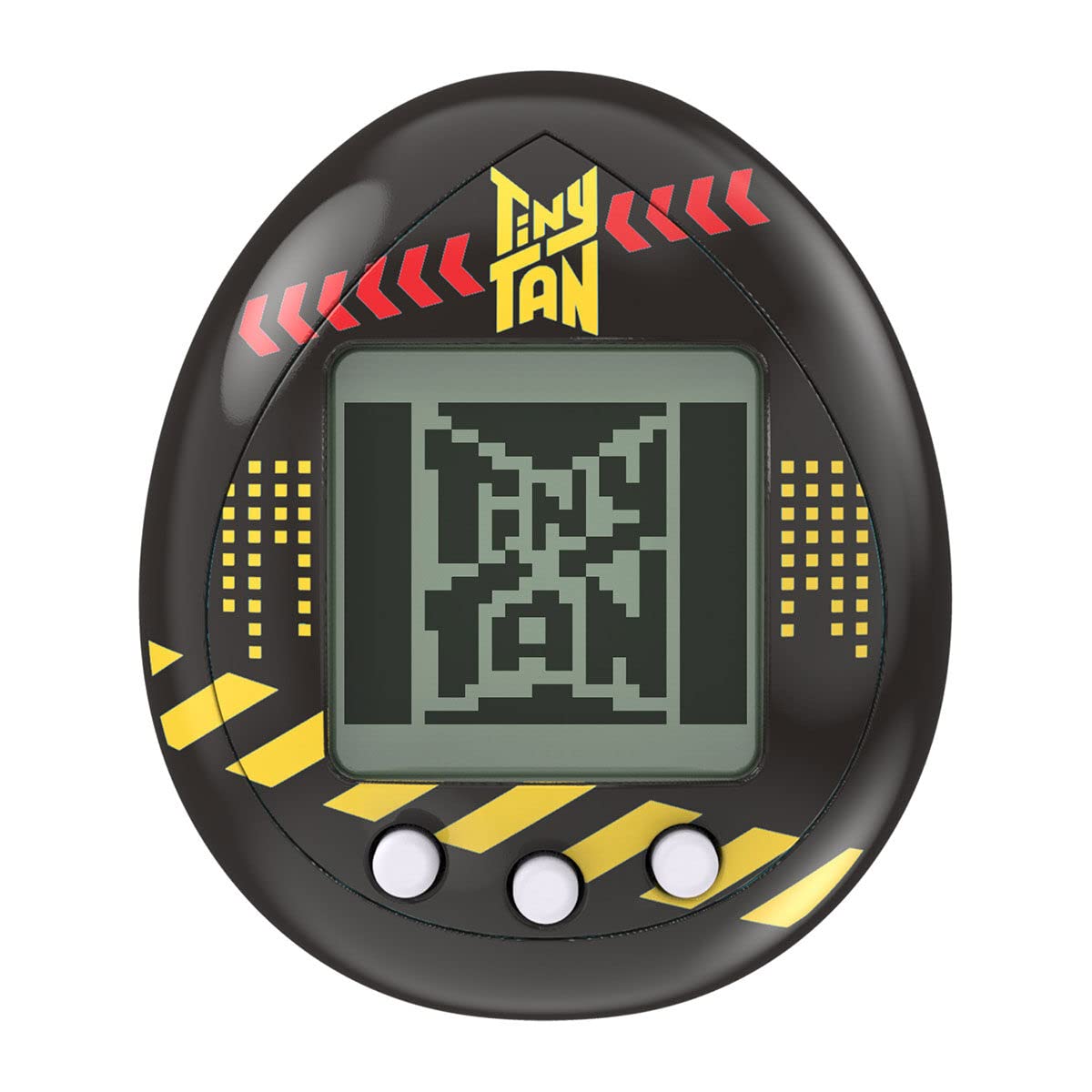 Tamagotchi Nano BTS Hugmy Jin figure beside the device for display and play