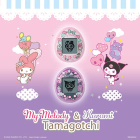 Tamagotchi Nano packaging highlights two charm-filled styles and care-based growth.