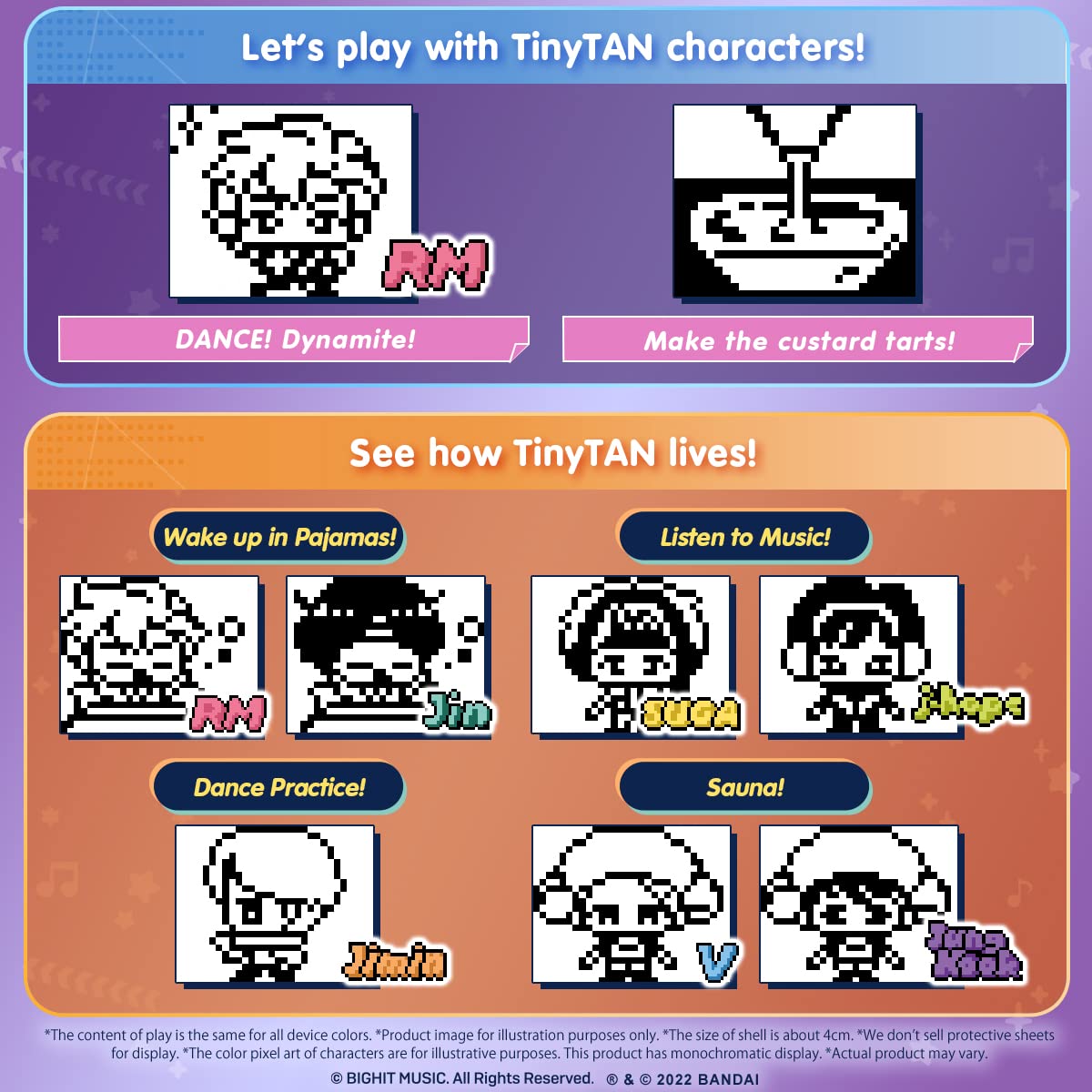 Daily play steps on Tamagotchi Nano TinyTAN Jungkook ver