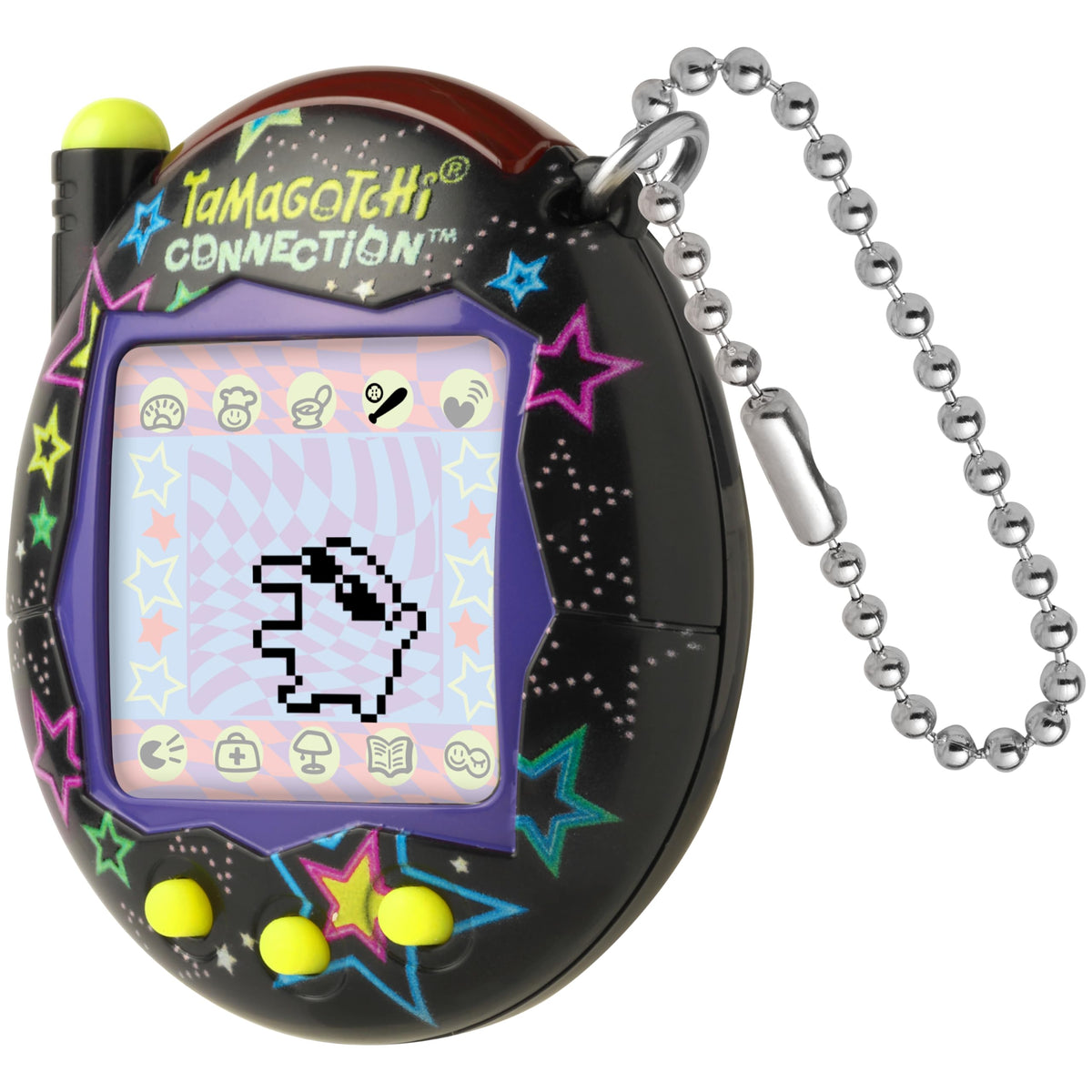 Tamagotchi Neon Stars connect lets you play with friends and gifts.