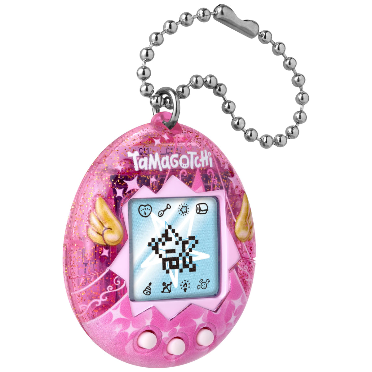 Tamagotchi Original device on a chain ready for on-the-go adventures