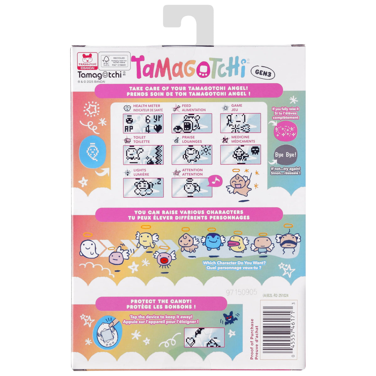 Tamagotchi Original Angel Night Garden bag clip enables on the go fun.