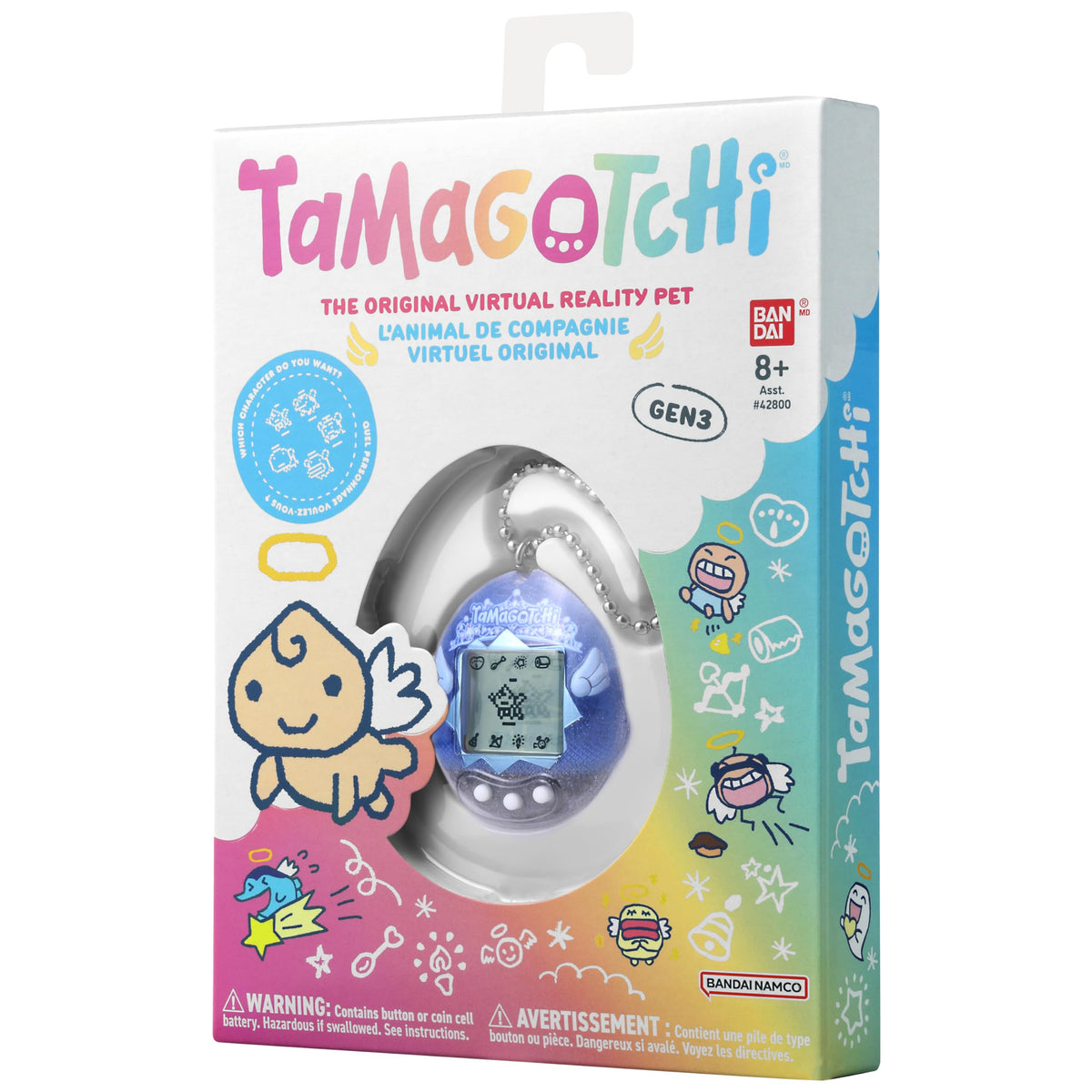Tamagotchi Original Angel Tiara on-a-chain—attach to bags for daily portability.