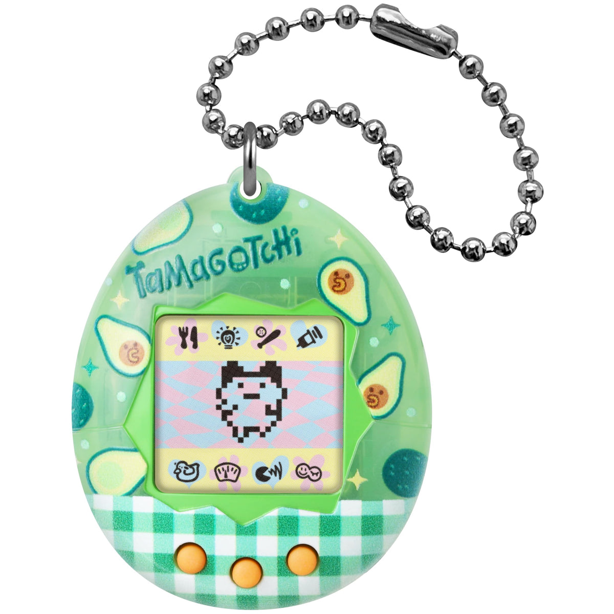 Tamagotchi Original Avocado Mix shell on chain for portable play