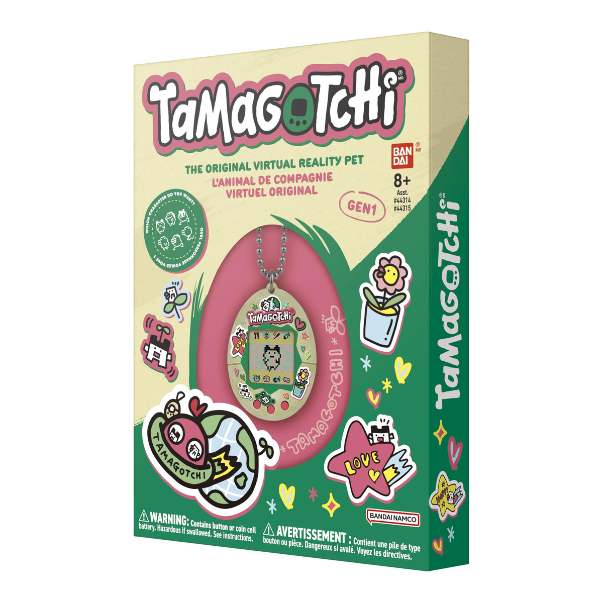 Tamagotchi Original Celebration Egg on-the-go carry chain attached