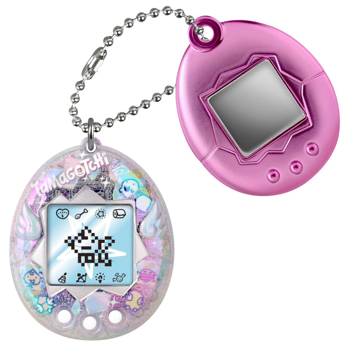 Tamagotchi Original Celebration Reflection with angel wings, ideal for portable play