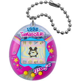 Tamagotchi Original College Sweater shell on the go for portable play and care.