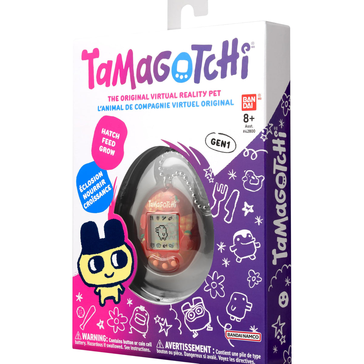 Tamagotchi Original CR2032 battery included for immediate use.