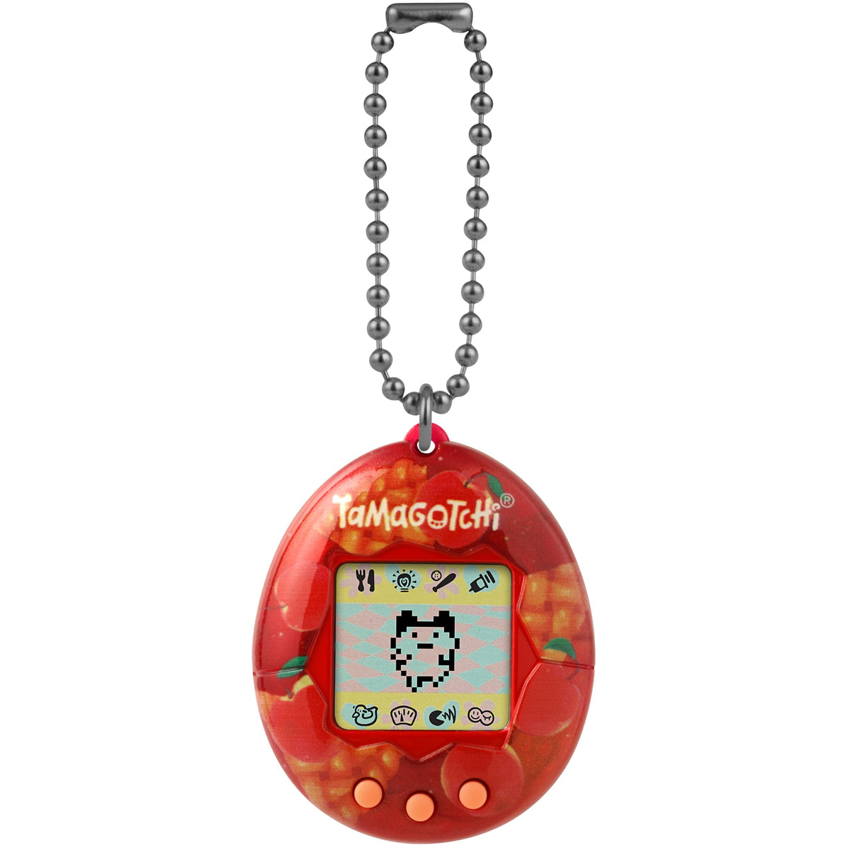Tamagotchi Original cream logo on red shell for classic appeal.
