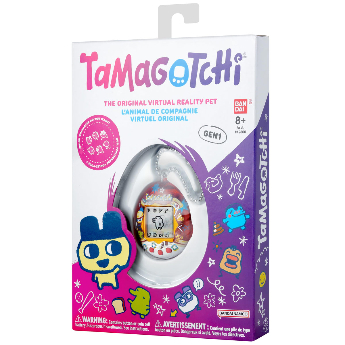 Tamagotchi Original device on chain, easy to clip to a bag