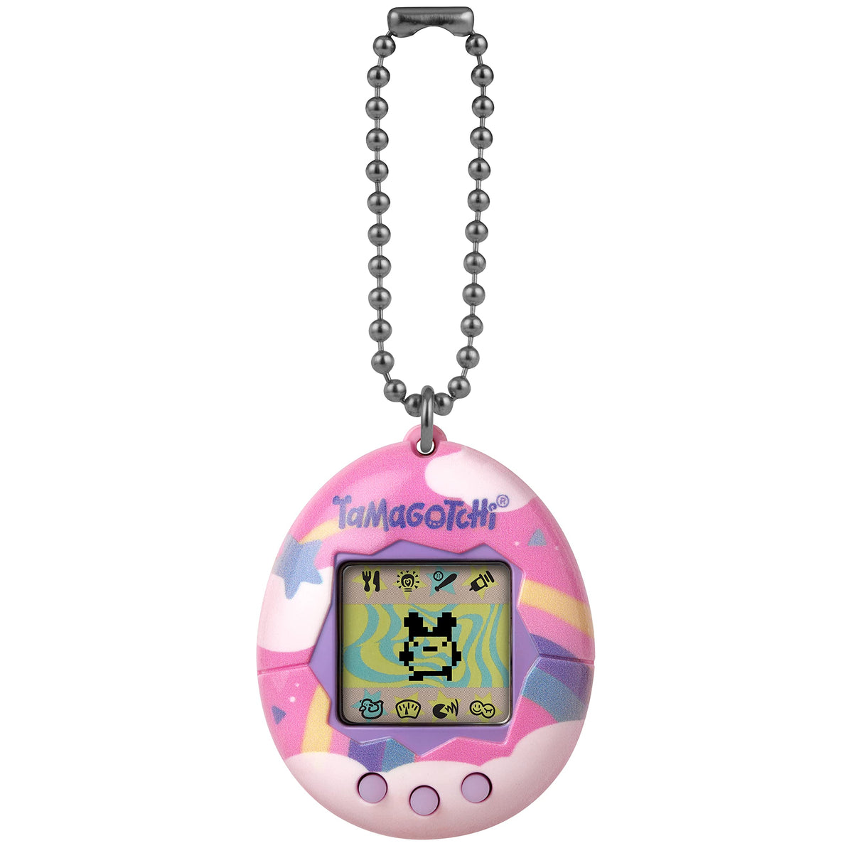 Tamagotchi Original Dreamy frame closeup highlighting clouds and lavender accents.