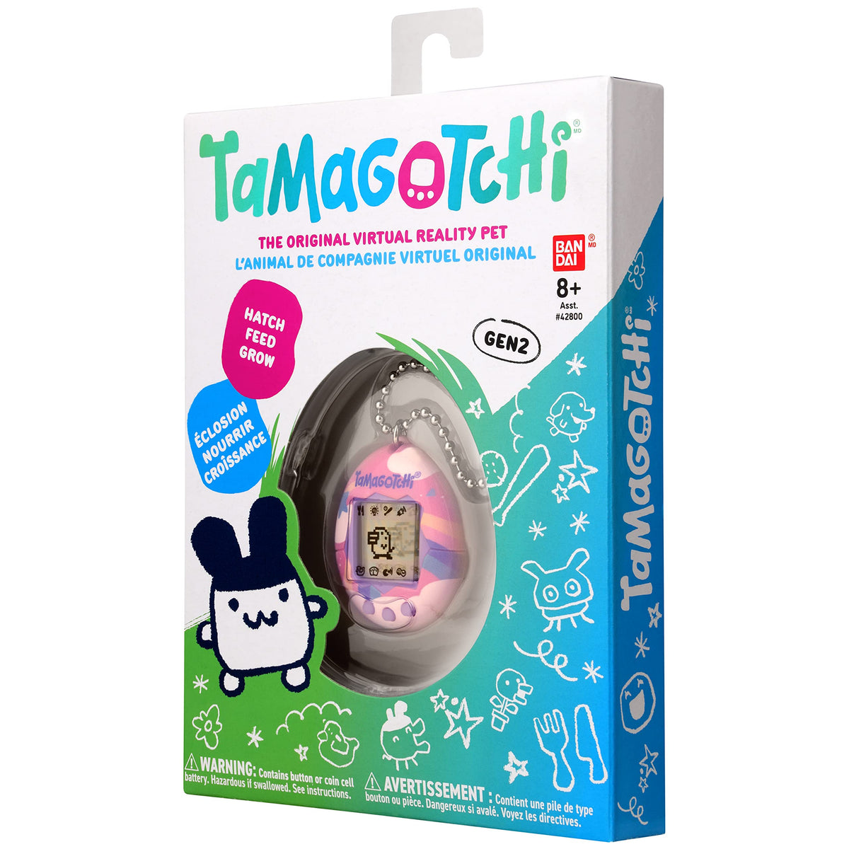 Tamagotchi Original Dreamy on-chain view emphasizes portable keychain design.