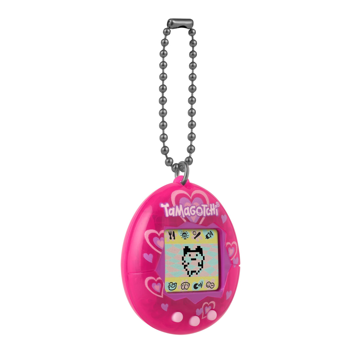 Tamagotchi Original egg to adult life cycle visual on the shell.