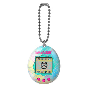 Tamagotchi Original Mermaid Shell closeup shows vibrant colors and pink buttons